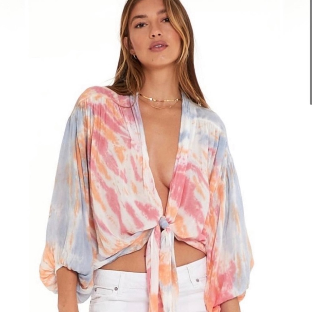 Young Fabulous & Broke Carmen Open Front Front Tie-Dye Size M NWT